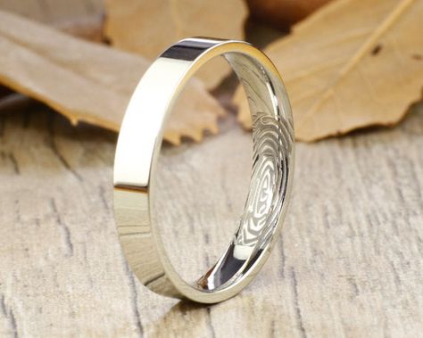 Finger Print Ring, Flat Jewelry, Fingerprint Ring, Wedding Band Women, Ring Female, Fingerprint Jewelry, Rings Handmade, Finger Print, Titanium Ring