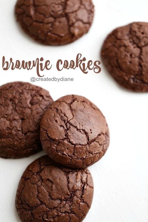 Brownie Cookie Recipe | Created by Diane Brownie Cookie Recipe, Cookie Dough Cake, Cookies Cupcake, Cookie Brownie Recipe, Delicious Brownies, Drop Cookies, Funnel Cake, Cookies Recipes, Brownie Cookies