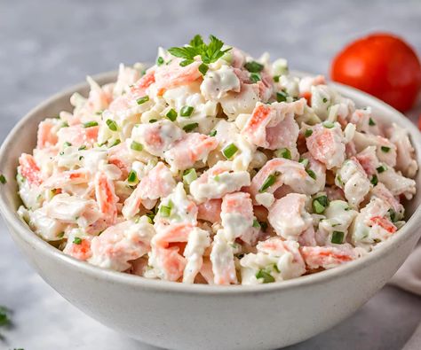 Golden Corral Crab Salad Recipe - Wasian Cookery Imation Crab Salad Recipes, Golden Corral Crab Salad, Golden Corral Crab Salad Recipe, 2024 Plan, Easy Chicken Pot Pie Recipe, Golden Corral, Crab Salad Recipe, Sea Food Salad Recipes, Food Seafood