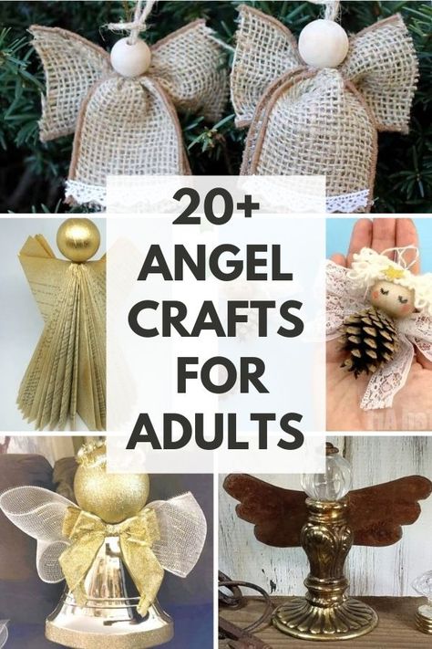 Christmas Angel Ornaments Handmade, Best Christmas Crafts, Wing Ideas, Angel Wing Crafts, Christmas Angels Diy, Angel Ornaments Diy, Diy Christmas Angel Ornaments, Advent Crafts, Christmas Angel Decorations