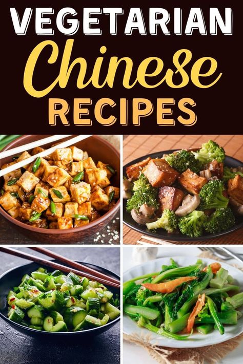 These authentic Chinese vegetarian recipes make it easy to have takeout at home! From lo mein to tofu soup to fortune cookies, get ready for a Chinese feast. Asian Recipes Vegetarian, Chinese Vegetarian Recipes, Filling Vegetarian Meals, Chinese Vegetable Stir Fry, Chinese Feast, Vegetarian Chinese Recipes, Vegan Chinese Food, Chinese Vegetarian, Resep Vegan