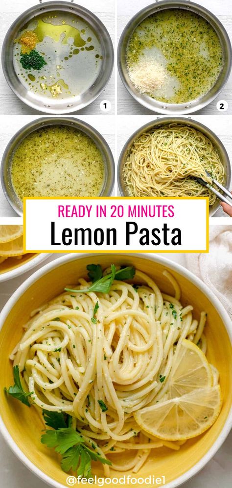 Quick and easy to make, this simple lemon pasta recipe, also called pasta al limone in Italy, is the perfect weeknight dinner. Made with fresh lemon, garlic, black pepper and parmesan, this vegetarian spaghetti is bursting with flavor. Simple Lemon Pasta, Lemon Pasta Recipe, Lemon Pasta Recipes, Vegetarian Spaghetti, Lemon Pasta, Pasta Dinners, Pasta Dinner Recipes, Lemon Recipes, Marriage Tips