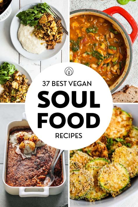 Looking for some tasty vegan Southern food like mac and cheese, vegan fried chicken or biscuits? These vegan soul food recipes are fully plant-based and cover meals including snacks, dinners and desserts. Find easy recipes made with collard greens, sweet potato, black-eyed peas, okra, yams, tomatoes and more in this hand-selected roundup! Healthy eating was never so delicious and these best comfort food ideas are all super family-friends and perfect for vegan beginners. Vegan Soul Food Recipes, Soul Food Recipes, Vegan Fried Chicken, Vegan Soul Food, Cheese Vegan, Super Family, Daniel Fast, Southern Food, Vegan Comfort Food