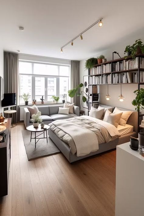 Studio Apartment Decor Ideas, Studio Apartment Decor, Bachelor Apartments, Small Studio Apartment Decorating, Cozy Studio Apartment, Apartment Decor Ideas, Tiny Studio Apartments, Mini Apartments, Studio Apartment Living