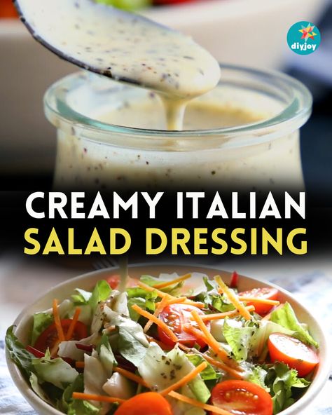 Love eating salads? Make the perfect creamy Italian dressing for your garden salad with this super easy recipe! Find the ingredients here. Creamy Salad Dressings Homemade, Good Seasons Italian Dressing Recipes, Sweet Italian Dressing Recipe, Creamy Salad Dressing Recipes, Good Seasons Italian Dressing Mix Recipe, Salad Dressings Homemade, Best Salad Dressing Recipe, Salad Dressings Recipes, Creamy Italian Dressing Recipe