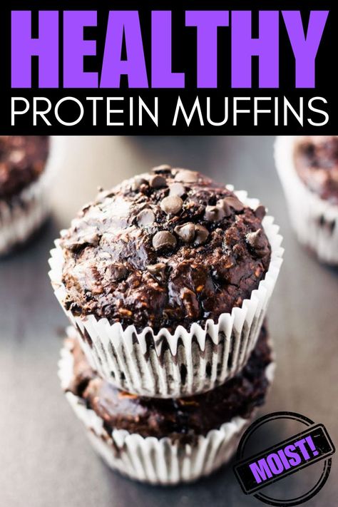 Indulge guilt-free with these Double Chocolate Protein Muffins! Made with chocolate protein powder, they're the perfect blend of decadent and healthy. Whether you need a post-workout snack or a sweet treat to curb those chocolate cravings, these moist muffins have got you covered. Easy to make and packed with flavor, they’ll quickly become your new favorite go-to. Treat yourself to a protein-packed chocolate delight! Protein Scones Recipe, Protein Chocolate Muffins, Healthy Protein Muffins, Protein Powder Muffins, Chocolate Protein Muffins, High Protein Muffins, Healthy Chocolate Muffins, Protein Muffin Recipes, Double Chocolate Muffins