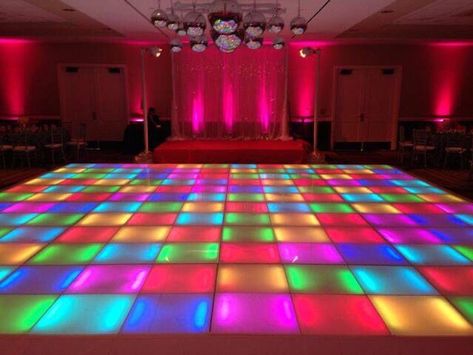 Disco Floor, Led Dance Floor, Disco Birthday Party, Disco Party Decorations, 80s Disco, Nightclub Design, Disco Theme, Dance Floors, Led Dance