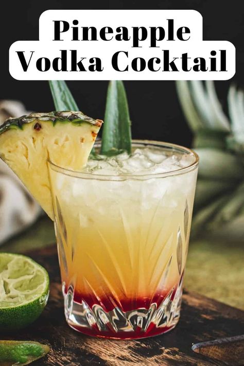 If you're looking for a refreshing and tropical cocktail, a Pineapple Vodka Cocktail is a great option. Made using pineapple juice, vodka, and lime juice with just a splash of grenadine. This drink is perfect for sipping on a hot summer day or to transport you to a warm and sunny destination. Pineapple Vodka Drinks Recipes, Jamaican Me Crazy Cocktail, Pineapple Vodka Cocktails, Cocktails With Pineapple Juice, Pineapple Vodka Drinks, Drinks With Pineapple Juice, Vodka And Pineapple Juice, Halloween Nail Art Ideas, Pineapple Vodka