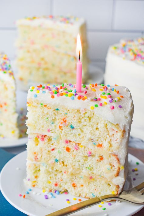 Funfetti Cake Funfetti Cake From Box Cake Mixes, Recipes Using Funfetti Cake Mix Boxes, Funfetti Cake Mix Recipes Boxes, Pillsbury Funfetti Cake Mix Recipes, Funfetti Cupcakes From Box Cake Mixes, White Cake With Sprinkles, Best Funfetti Cake Recipe, Moist Funfetti Cake, Family Deserts