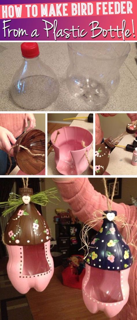 Recycler Diy, Diy Plastic Bottle, Inexpensive Crafts, Cute Diy Projects, Diy Bird Feeder, Creative Diy Gifts, Diy Birds, Plastic Bottle Crafts, Recycled Projects