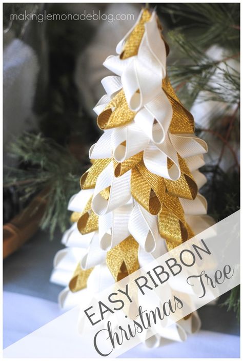 Ribbon Christmas Tree, Making Lemonade, Christmas Arts, Ribbon Tree, Cone Christmas Trees, Ribbon Christmas, Christmas Tree Crafts, Christmas Events, Ribbon On Christmas Tree