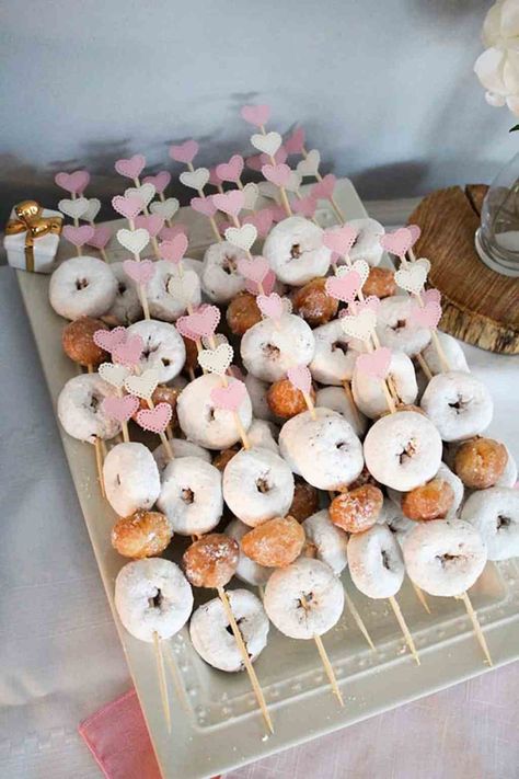 3 Best Tips for Hosting A Baby Shower - Alex Marie Jordan Donut Skewers, Jordan Baby Shower, Valentines Baby Shower, Sprinkle Shower, Donut Bar, Baby Shower Treats, Donut Birthday Parties, Hippie Baby, Shower Desserts