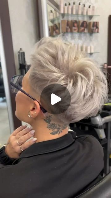 Pixiecut Undercut, Pixie Cut Shaved Sides, Short Spiky Haircuts, Shaved Hair Cuts, Short Spiked Hair, Funky Short Hair, Short Hair Pixie Cuts, Spiked Hair, Pixie Haircut For Thick Hair