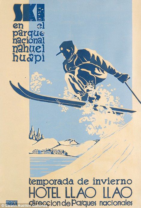 Many of the lithograph prints focus on western Europe such as resorts in France, Germany and Switzerland, while other posters display famous hotels at the foot of the Argentinian Andes, circa 1940s Vintage Ski Posters Switzerland, Old Ski Posters, Vintage Skiing Posters, Ski Graphic Design, 1940s Posters, Posters High Resolution, Vintage Skiing Aesthetic, Famous Hotels, Ski Graphic