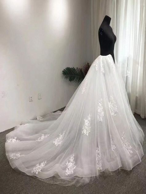 European And American Style Bridal Embroidered Multi-layered Puffy Detachable Princess Type Luxurious Long Train Skirt | SHEIN Detachable Wedding Skirt, Mermaid Sequin Dress, Train Skirt, Applique Skirt, Dress Train, Detachable Skirt, Bridal Skirts, Fairy Skirt, Gown Skirt