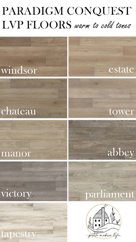 Pairing the Wood Accents in our House - Petite Modern Life Wood Looking Laminate Flooring, Flooring Ideas Color, Plank Laminate Wood Flooring, Transitional Wood Flooring Ideas, Trending Lvp Flooring Colors, Lvp Flooring Bedroom, Medium Vinyl Plank Flooring, Lamanet Flooring Wood, Lpv Flooring Colors