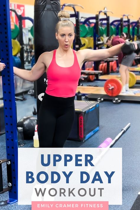 Upper Body Workout at the Gym Arm Workout Women Gym Machines, Upper Body Gym Workout For Women, Cable Machine Workout Arms, Upper Body Gym Workout, Arm Circuit Workout, Upper Body Weight Workout, Circuit Workout Gym, Beginner Upper Body Workout, Gym Routine Women