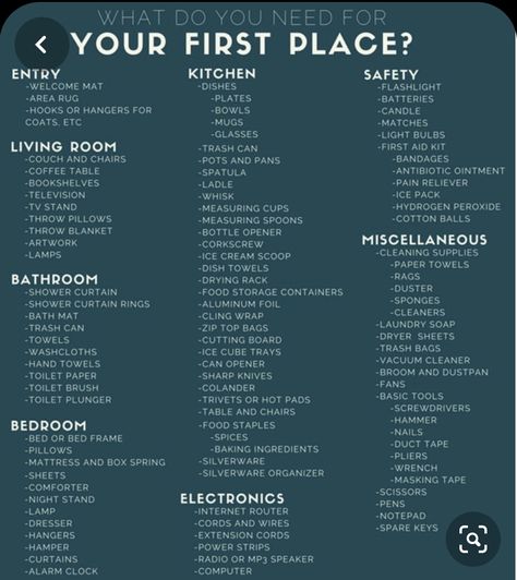 Studio Decorating Ideas, Studio Decorating, First Apartment Tips, New Home Essentials, First Apartment Essentials, New Home Checklist, One Room Apartment, First Apartment Checklist, Apartment Checklist