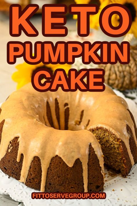 Keto Pumpkin Cake, Keto Pumpkin Cream Cheese, Cinnamon Roll Glaze, Pumpkin Bundt Cake Recipes, Pumpkin Bundt, Pumpkin Bundt Cake, Low Carb Cake, Pumpkin Cake Recipes, Keto Pumpkin