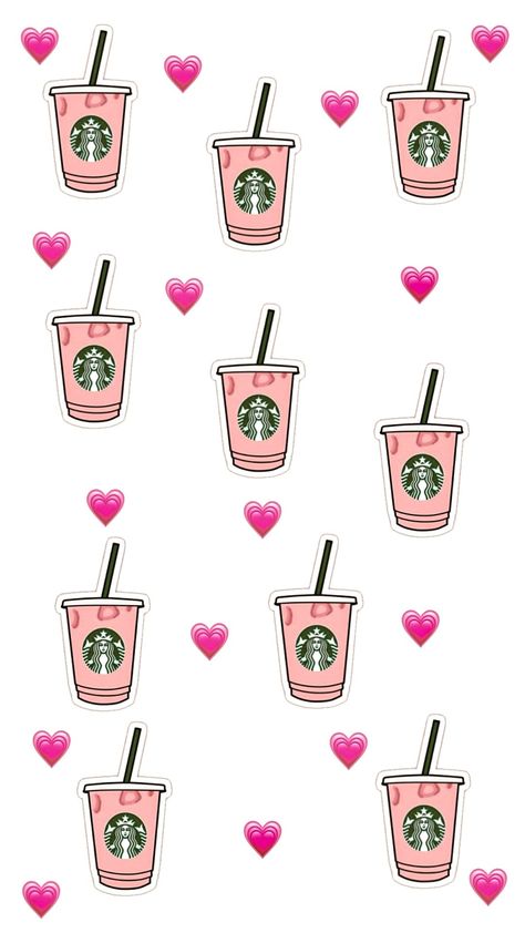 Starbucks Drinks Wallpaper, Pink Starbucks Wallpaper, Starbucks Wallpapers, Pink Drink Starbucks, Starbucks Wallpaper, Cute Food Wallpaper, Coffee Pattern, Cute Images For Wallpaper, Wallpaper Ios