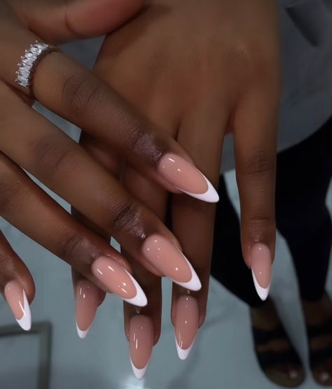 Classy Almond Nails, Ombre Acrylic Nails, French Tip Acrylic Nails, Work Nails, Short Square Acrylic Nails, Short Acrylic Nails Designs, Neutral Nails, Square Acrylic Nails, Girls Nails