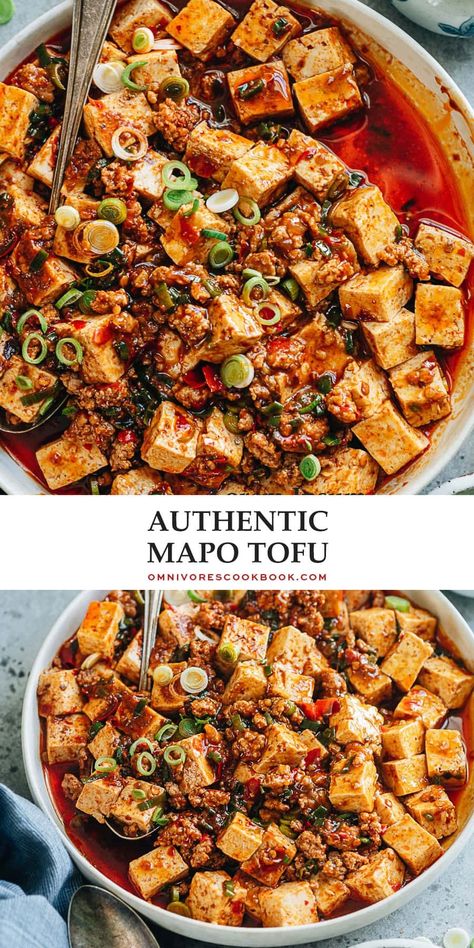 An easy mapo tofu recipe that creates the authentic taste of China and features soft tofu cooked in a rich, spicy, and savory sauce that is full of aroma. Serve it over steamed rice for a quick, delicious and healthy weekday dinner! Mapo Tofu Recipe Easy, Tofu Dinner Recipes, Asian Potluck, Mapo Tofu Recipe, Soft Tofu, Asian Dinner, Asian Dinners, Mapo Tofu, Weekday Dinner