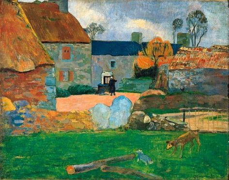 Paul Gauguin (1848-1903) | Le toit bleu or Ferme au Pouldu | Christie's Paul Gauguin, Blue Roof, Jig Saw, Post Impressionism, National Gallery Of Art, A4 Poster, Post Impressionists, Impressionist Art, Vintage Artwork