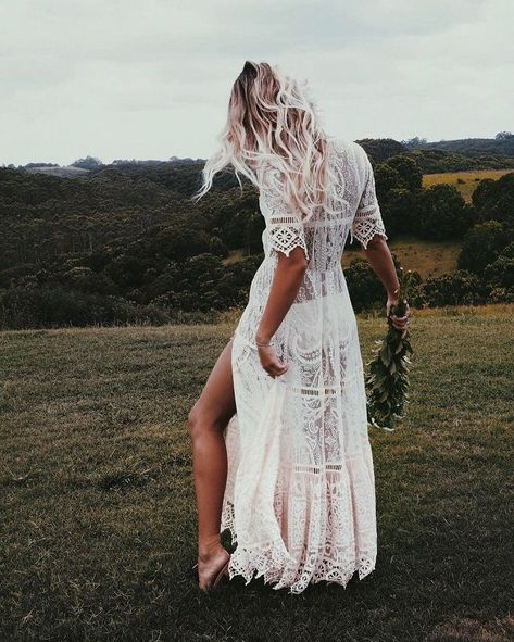 7c4ede33a62160a19586f6e26eaefacfdesc48309842ri Beige Wedding Dress, Crochet Dress Boho, Crochet Wedding Dresses, Boho Gown, Lace Dress Boho, Short Maxi Dress, Crochet Lace Dress, Bohemian Wedding Dresses, Blue Maxi