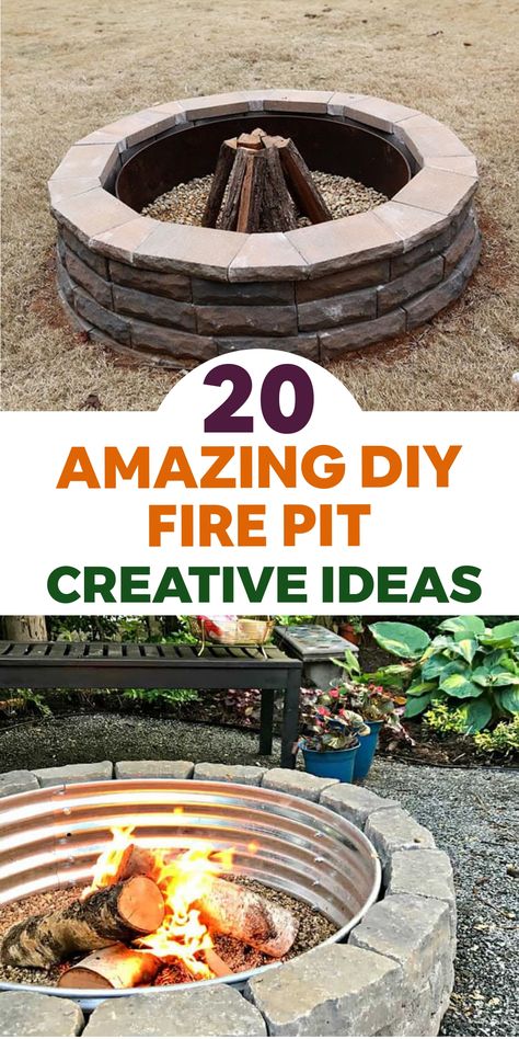 Enhance your outdoor space with a multifunctional DIY convertible fire pit table. This clever design seamlessly transitions between a warming fire pit and a handy dining or entertainment surface. When the temperature drops, bask in the cozy glow of a crackling fire, then effortlessly convert it into a stylish table with the included cover. The dual-purpose feature is perfect for saving space on your patio or deck while adding both practicality and charm to your outdoor gatherings. Cement Fire Pit Seating, Diy Fire Ring Ideas, Low Maintenance Fire Pit Area, Outdoor Firepits Diy Seating, How To Build A Smokeless Fire Pit, Easy Firepits Backyard Ideas, Diy Table Fire Pit, Mini Fire Pit Diy, Sunken Fire Pit Ideas Backyard