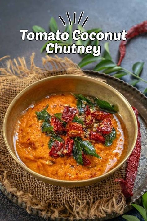 Tomato Coconut Chutney is a delicious South Indian chutney made with fresh tomatoes, coconut, and a few other ingredients. Use my easy recipe to make it. Coconut Chutney Recipe, Indian Chutney, Chutney Recipe, Tomato Chutney, Coconut Chutney, Fresh Tomatoes, Chutney, Easy Recipe, Tomatoes