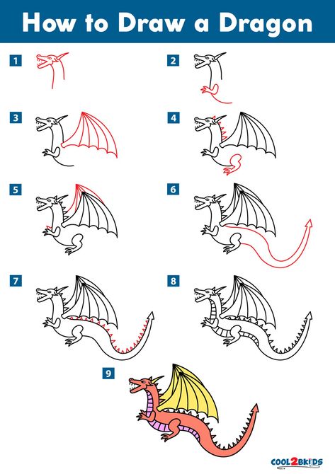 How to Draw a Dragon | Cool2bKids Fire Breathing Dragon Drawing Easy, How To Draw A Dragon Step By Step Easy, How To Paint A Dragon, How To Draw A Dragon Step By Step, How To Draw Dragon, Dragon Easy Drawing, How To Draw A Dragon, Realistic Dragon Drawing, Simple Dragon Drawing