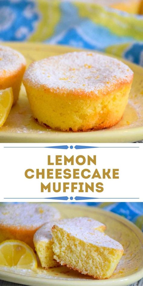 Lemon Cheesecake Muffins are a delicious baked keto muffin that can also work as dessert. Full of bright lemon flavors with an incredible texture. These keto lemon treat has only 2 net carbs per muffin! Get this keto recipe and more at Grumpy's Honeybunch Website. Paleo Blueberry Muffins, Low Carb Treat, Keto Muffin Recipe, Spring Breakfast, Lemon Treats, Cheesecake Muffins, Breakfast Muffin, Low Carbohydrate Recipes, Lemon Muffins