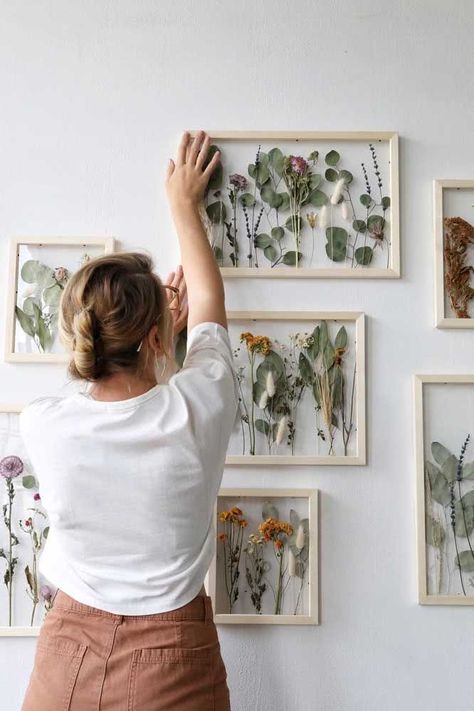 Hantverk Diy, Pressed Flower Crafts, Gallery Ideas, Pressed Flower Art, Deco Floral, Wall Gallery, Ikebana, Flower Crafts, Pressed Flowers