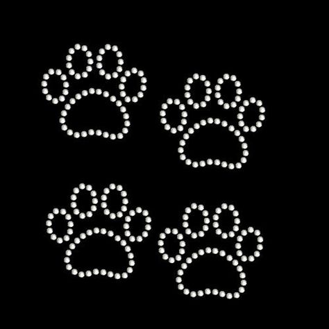 paw iron ons Rhinestone Hotfix, Rhinestone Designs Templates, Rhinestone Designs Pattern, Rhinestone Projects, Rhinestone Crafts, Diy Rhinestone, Rhinestone Art, Hot Fix, Glitter Paint