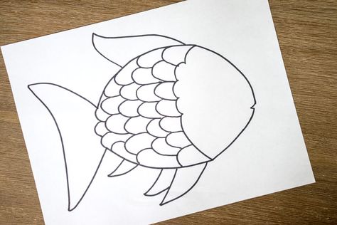 Rainbow Fish Template Rainbow Fish Art, Rainbow Fish Template, Rainbow Fish Craft, Fish Crafts Preschool, Rainbow Fish Book, Rainbow Fish Activities, Fish Paper Craft, Rainbow Fish Crafts, The Rainbow Fish