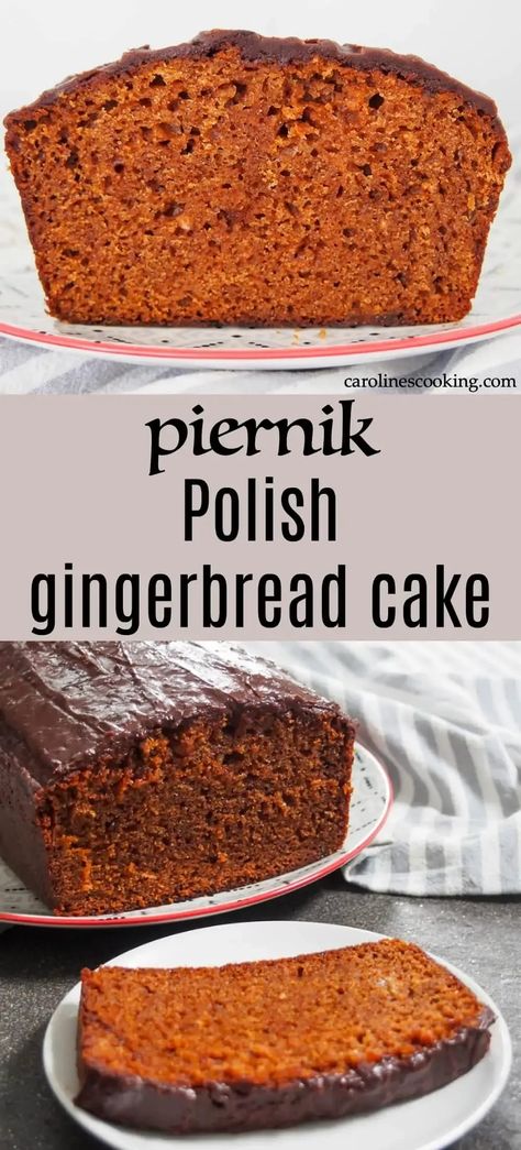 Piernik is a Polish gingerbread or honey spice cake that is packed with delicious flavor. It's traditional for the festive season, but being both easy and tasty, it's worth making any excuse to make it. The spices are more warm than peppery, so it makes a great coffee-time or morning snack for the whole family. #gingerbread #honeyspicecake #christmas Easy Polish Deserts, Polish Deserts, Polish Gingerbread, Polish Foods, Polish Desserts, Polish Food, Sale Ideas, Yogurt Cake, Morning Snack