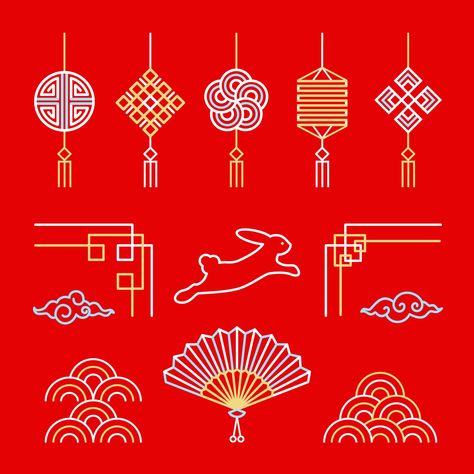 Free Vector | Flat ornaments collection for chinese new year celebration Chinese New Year Ornament, Chinese New Year Art, Chines New Year, Flat Ornaments, Cny 2024, Chinese New Year Celebration, Chinese Logo, Chinese Ornament, Graphic Portfolio