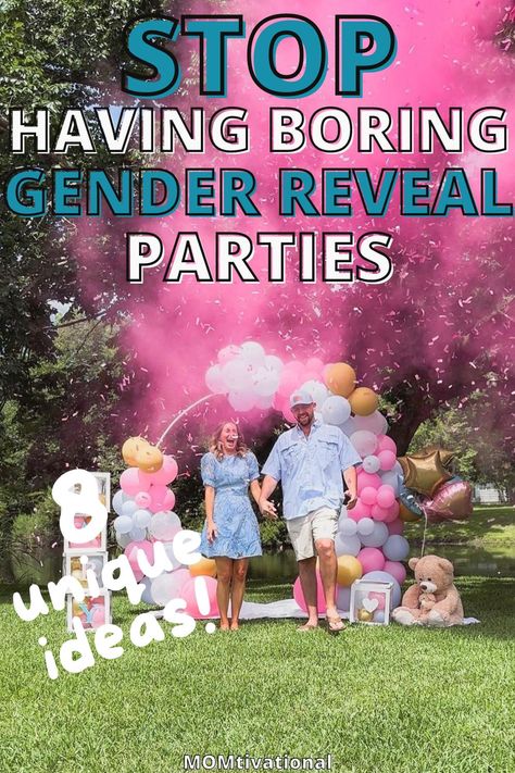 Gender Reveal Party For Family, Unique Reveal Gender Ideas, Unique Gender Reveal Ideas Indoors, Simple Backyard Gender Reveal, Friend Gender Reveal Ideas, Gender Reveal Party To Do List, Gender Reveal Ideas At Park, Awesome Gender Reveal Ideas, Double Gender Reveal Ideas