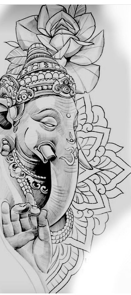 Arte Ganesha, Buddha Tattoo Design, Ganesh Art Paintings, Ganesha Tattoo, Buddha Tattoo, Indian God, Pencil Sketch Images, Pen Art Drawings, Elephant Tattoos