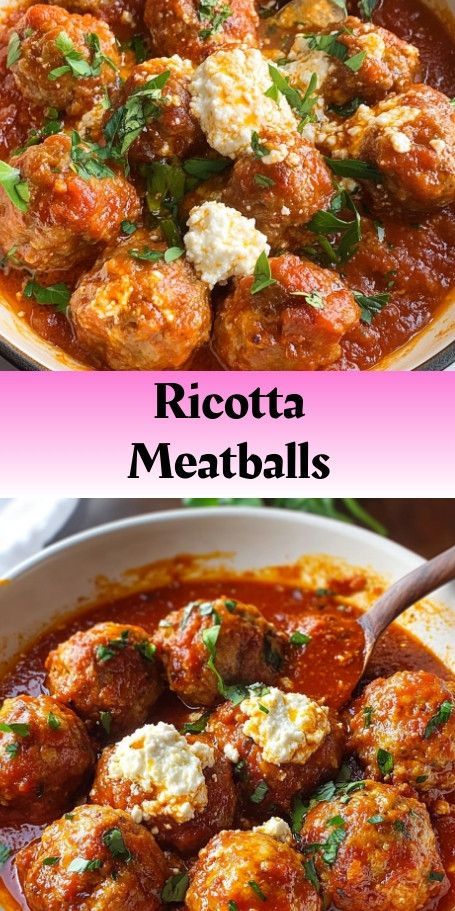 Ricotta Meatballs with Sun-Dried Tomato Sauce Recipe Indulge in the perfect blend of flavors with this Ricotta Meatballs recipe, topped with a savory sun-dried tomato sauce. These tender and flavorful meatballs are sure to become a family favorite for a delicious and easy dinner. #RicottaMeatballs #ItalianRecipe #ComfortFood #SunDriedTomatoSauce #EasyMeals #FamilyFavorites #FoodieDelights Best Italian Meatball Recipe, Easy Italian Meatballs, Ricotta Meatballs, Ricotta Cheese Recipes, Sun Dried Tomato Sauce, Cheese Stuffed Meatballs, Italian Meatballs Recipe, Italian Pasta Dishes, Tomato Sauce Recipe