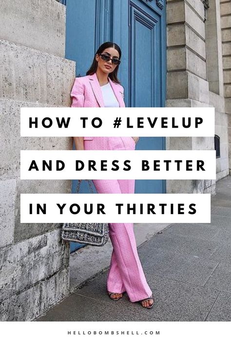 Does classy, sophisticated, chic style come to mind when you imagine how to dress in your thirties? Figuring out how can you pull this off can be tricky. These simple fashion tips will help you look like a put together, polished, and stylish lady. #StyleGuide #StyleTips #FashionTips Upgrade Fashion Style, Dresses For 35 Year Old Women, Age 30 Fashion Woman, Millenial Work Fashion, Sophisticated Mom Style, Dress Better Tips, Learn How To Dress Better, What’s My Dress Style, Millenial Style Outfit