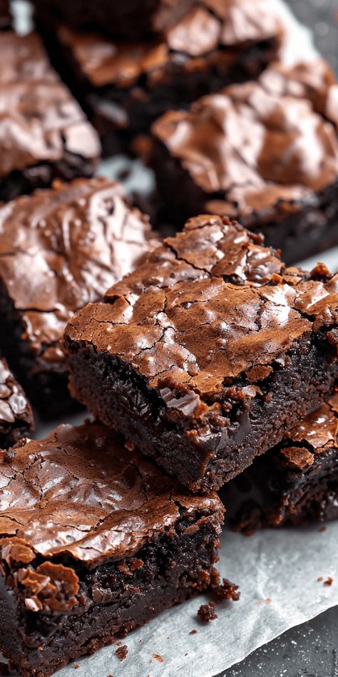 Dark Chocolate Fudge Brownies [40 Minutes] - Chasety Sweet Aesthetic Food, Chocolate Asethic, Yummy Deserts Pics, Fudgy Brownies Aesthetic, Baking Brownies Aesthetic, Sweet Foods Aesthetic, Sweet Treats Aesthetic, Aesthetic Desert Food, Backing Aesthetic