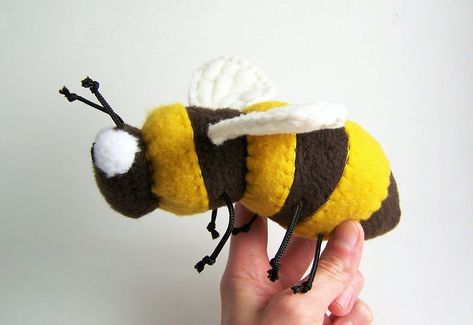 Big Honey Bee | Jenny | Flickr Big Bee, Honey Bee Decor, Bee Toys, Crochet Birds, Sewing Stuffed Animals, Cuddly Animals, Bee Crafts, Bee Decor, Diy Creative Crafts