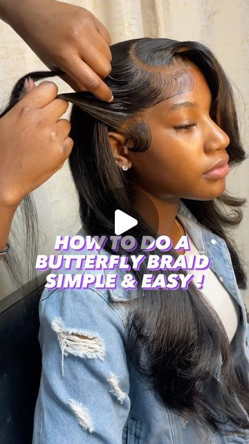 Butterfly Braid Wig Style, Side Part Quick Weave With Braid, Hair Styles For Bday, Side Part Butterfly Braid, Sew In With Butterfly Braid, Sidepart Sewin With Fishtail Braid, Butterfly Braid With Weave Wig, Butterfly Braid Styles, Butterfly Braid Half Up Half Down