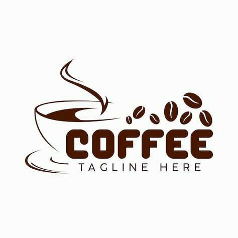 Vector coffee shop logo design template ... | Premium Vector #Freepik #vector #restaurant #vintage-restaurant #restaurant-logo #restaurant-template Logo About Food, Cafe Logo Inspiration, Logo Cafe Design Ideas, Vintage Coffee Logo, Coffee Logo Design Art, Breakfast Logo Design, Coffee Logo Design Ideas, Logo Coffee Design, Coffee Logo Ideas