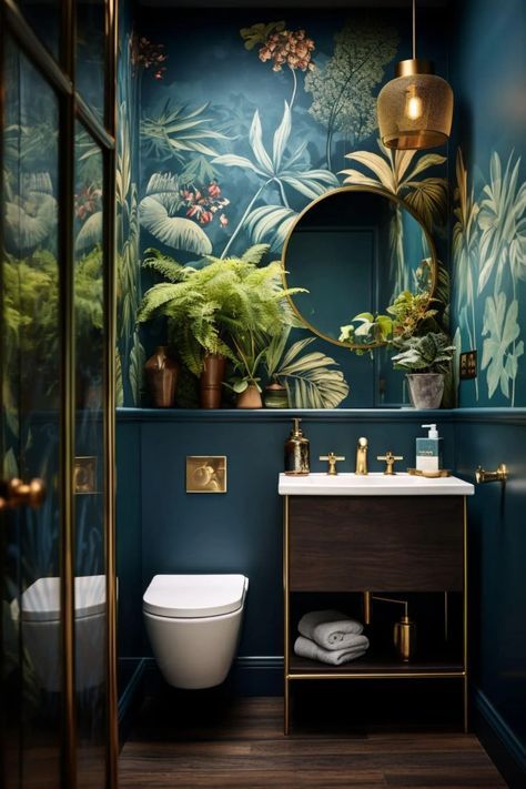 #house decor #kitchen ideas #house ideas #homes #houses #home ideas #dream house decor #apartment decorating #design your dream house #small living room ideas #bored panda coin #bored panda Jungle Bathroom, Small Downstairs Toilet, Toilet Room Decor, Jade Design, Small Toilet Room, Tropical Bathroom, Guest Toilet, Downstairs Toilet, Toilet Room