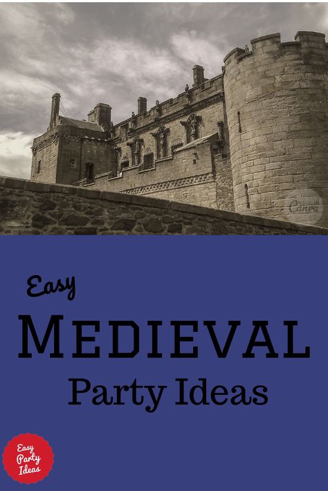 A unique and creative Medieval Party theme for adults! Invitations, Decorations, Games and more! | Easy Party Ideas and Games #medieval #partyideas #partygames #easypartyideas Medieval Party Ideas, Medieval Theme Party, Adult Party Ideas, Easy Party Ideas, Knight Birthday Party, Viking Party, Medieval Banquet, Medieval Theme, Theme Party Ideas