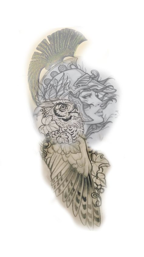 Athena Tattoo Goddess Sleeve, Athena Goddess Tattoo, Athena Tattoo Design Greek Mythology, Athena Tattoo Design, Athena Tattoo, Norse Mythology Tattoo, Greek Goddess Art, Dna Tattoo, Spartan Tattoo