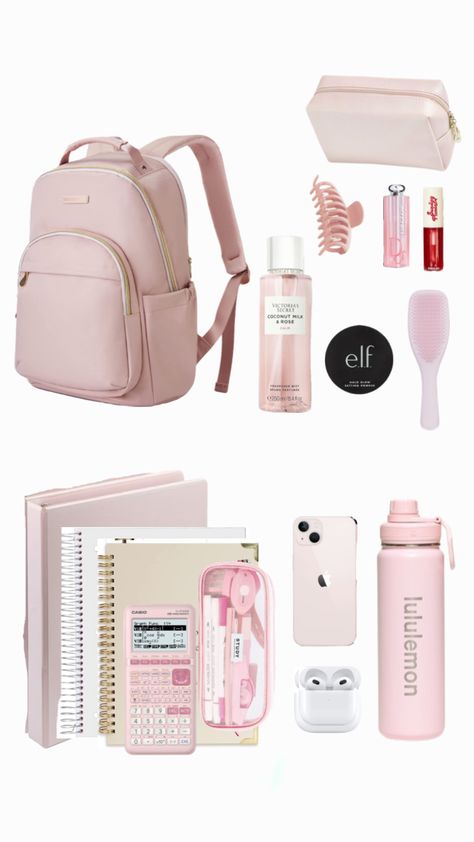 Schul Survival Kits, School Backpack Essentials, Pretty School Supplies, Everyday Bag Essentials, School Bag Essentials, Backpack Essentials, Inside My Bag, Purse Essentials, Handbag Essentials