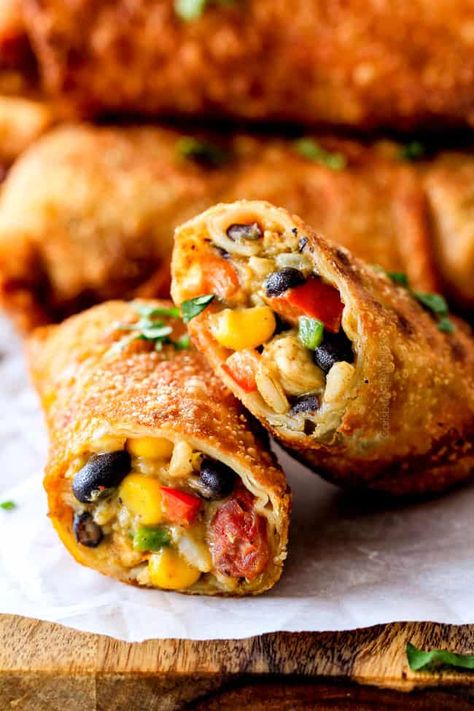 Southwest Egg Rolls, Southwestern Egg Rolls, Egg Roll Recipe, Avocado Egg Rolls, Chicken Egg Rolls, Chicken Spring Rolls, Carlsbad Cravings, Southwest Chicken, Egg Roll Recipes